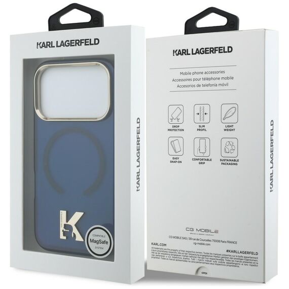 Karl Lagerfeld IML K Head Logo MagSafe Case for iPhone 17 Pro Max - Blue
