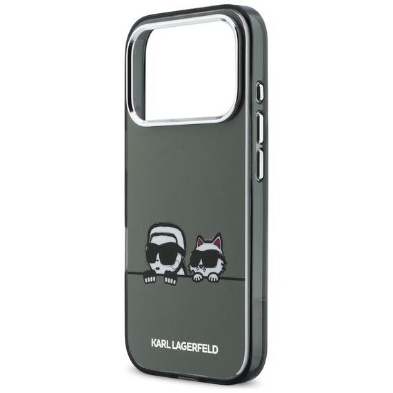 Karl Lagerfeld IML Karl &amp; Choupette Peekaboo Logo MagSafe Case for iPhone 17 Pro - Black