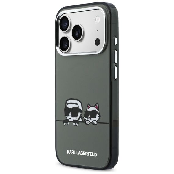 Karl Lagerfeld IML Karl &amp; Choupette Peekaboo Logo MagSafe Case for iPhone 17 Pro Max - Black