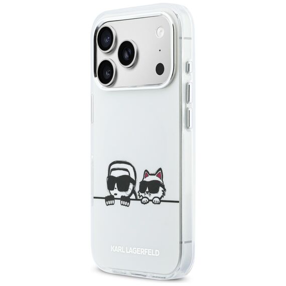 Karl Lagerfeld IML Karl &amp; Choupette Peekaboo Logo MagSafe Case for iPhone 17 Pro - White
