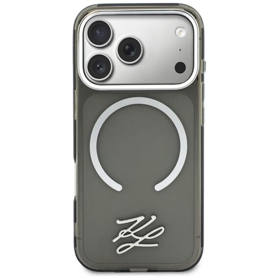 Karl Lagerfeld IML KL Script Logo MagSafe Case for iPhone 17 Pro - Black