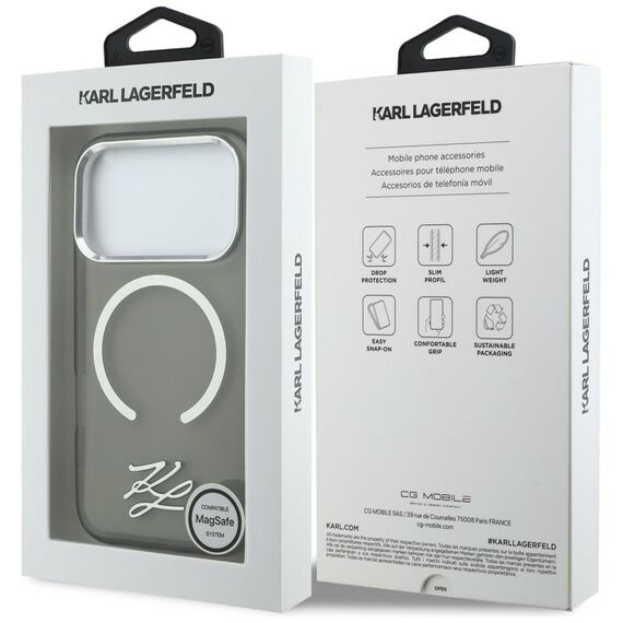 Karl Lagerfeld IML KL Script Logo MagSafe Case for iPhone 17 Pro - Black