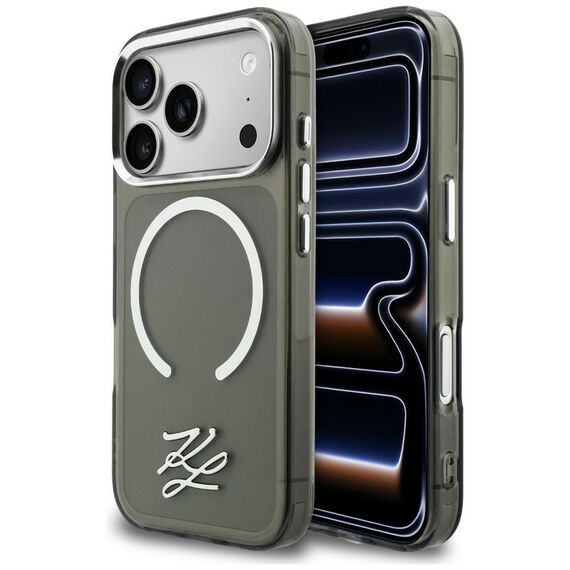 Karl Lagerfeld IML KL Script Logo MagSafe Case for iPhone 17 Pro Max - Black