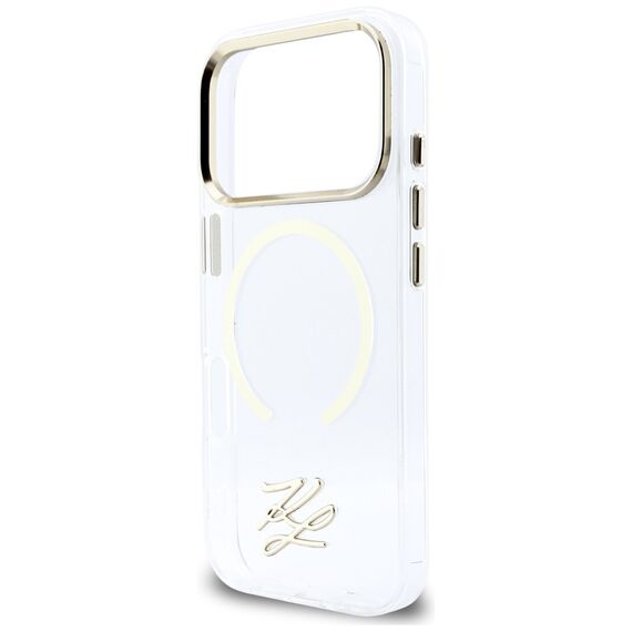 Karl Lagerfeld IML KL Script Logo MagSafe Case for iPhone 17 Pro Max - Clear