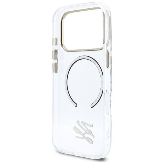 Karl Lagerfeld IML KL Script Logo MagSafe Case for iPhone 17 Pro Max - Clear