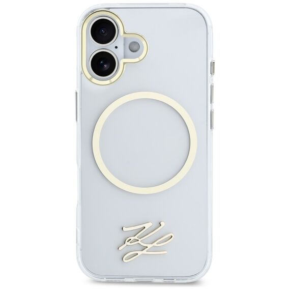 Karl Lagerfeld IML KL Script Logo MagSafe Case for iPhone 17 - Transparent