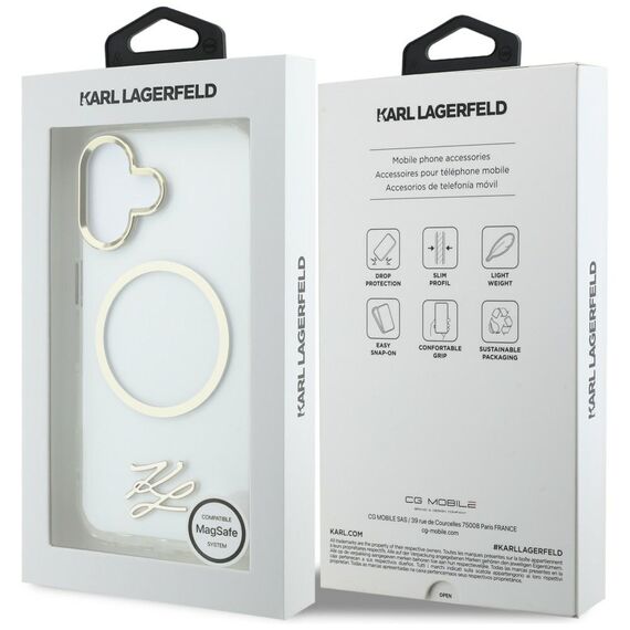 Karl Lagerfeld IML KL Script Logo MagSafe Case for iPhone 17 - Transparent