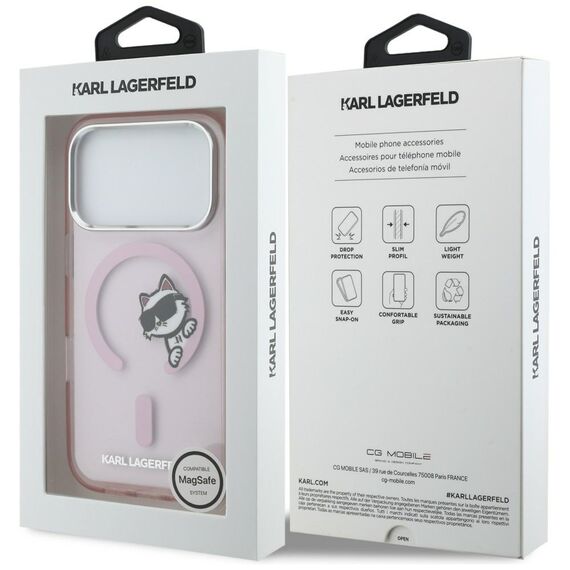 Karl Lagerfeld IML Peekaboo MagSafe Case for iPhone 17 Pro Max - Pink