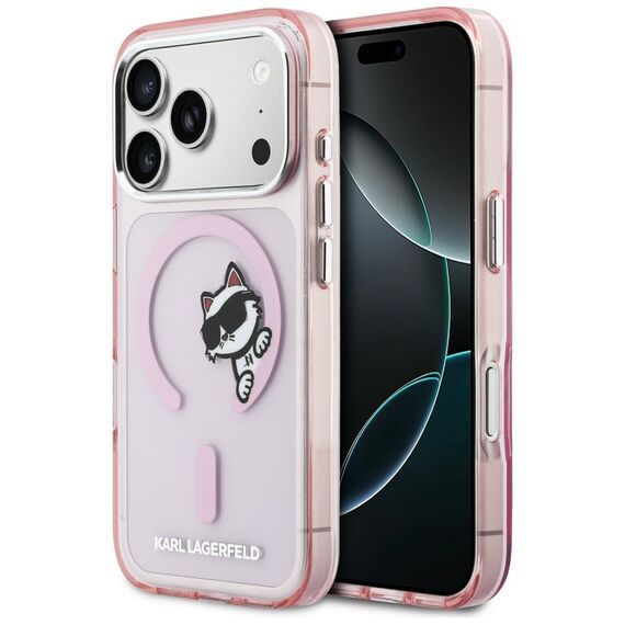 Karl Lagerfeld IML Peekaboo MagSafe Case for iPhone 17 Pro - Pink