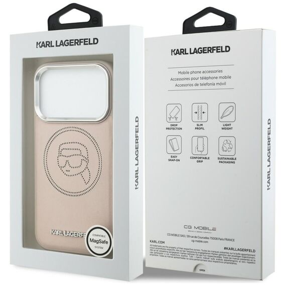 Karl Lagerfeld K Head Point Logo MagSafe Case for iPhone 17 Pro Max - Pink
