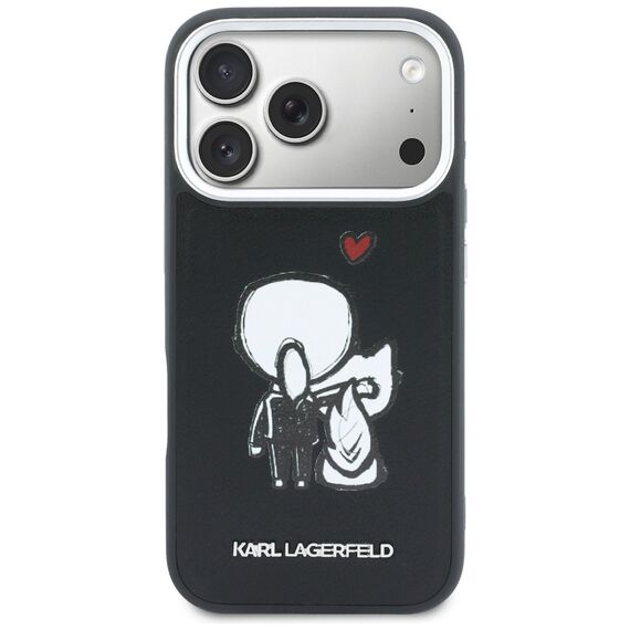 Karl Lagerfeld Karl &amp; Choupette Back Logo MagSafe Case for iPhone 17 Pro - Black