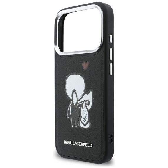 Karl Lagerfeld Karl &amp; Choupette Back Logo MagSafe Case for iPhone 17 Pro Max - Black