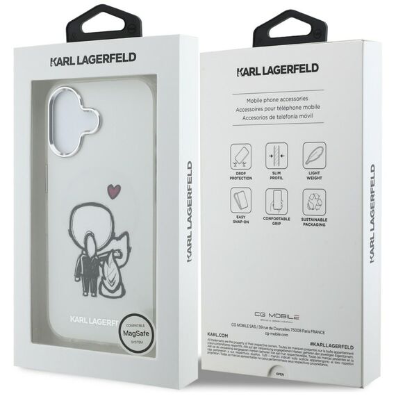 Karl Lagerfeld Karl &amp; Choupette Back MagSafe Case for iPhone 17 - Clear