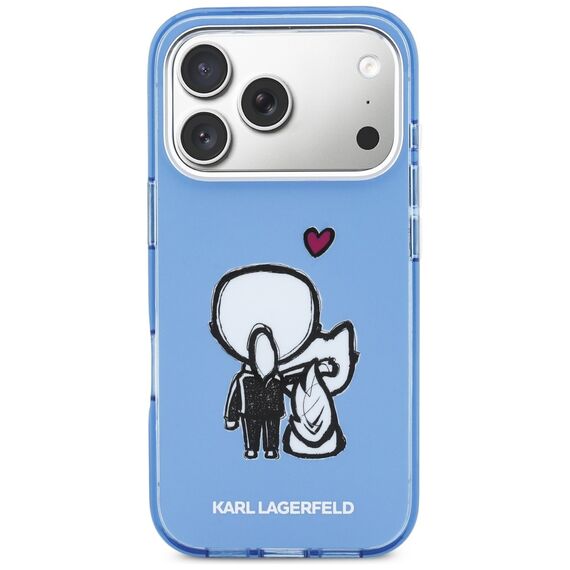 Karl Lagerfeld Karl &amp; Choupette Back MagSafe Case for iPhone 17 Pro - Blue