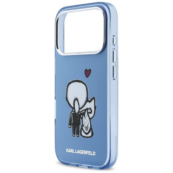 Karl Lagerfeld Karl &amp; Choupette Back MagSafe Case for iPhone 17 Pro - Blue
