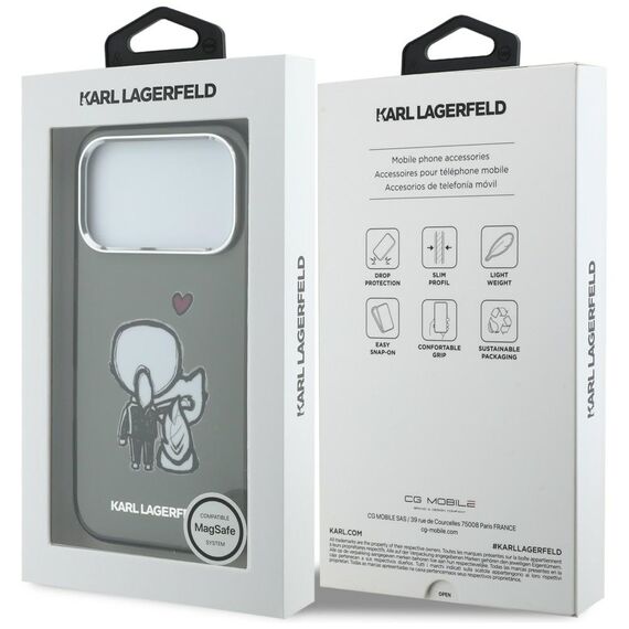 Karl Lagerfeld Karl &amp; Choupette Back MagSafe Case for iPhone 17 Pro Max - Black