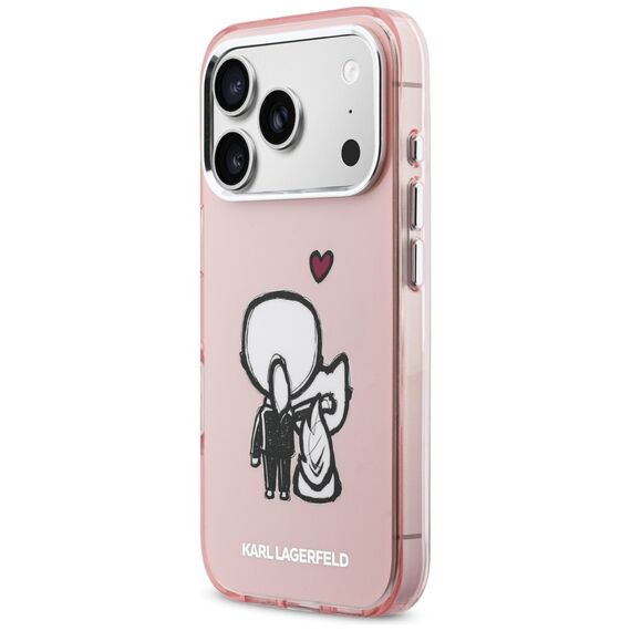 Karl Lagerfeld Karl &amp; Choupette Back MagSafe Case for iPhone 17 Pro - Pink