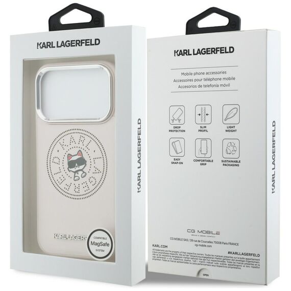 Karl Lagerfeld Point &amp; Choupette Sketch MagSafe Case for iPhone 17 Pro - Pink