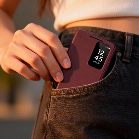 Tech-Protect Wallet Case for Samsung Galaxy S26+ - Burgundy - Uncategorized Cases (2) - Cases - Techbox