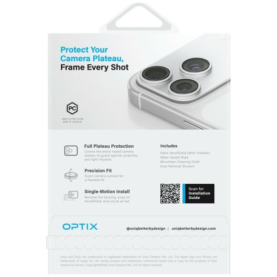 Uniq Optix Aeroshield Camera Module Protector for iPhone 17 Pro Max
