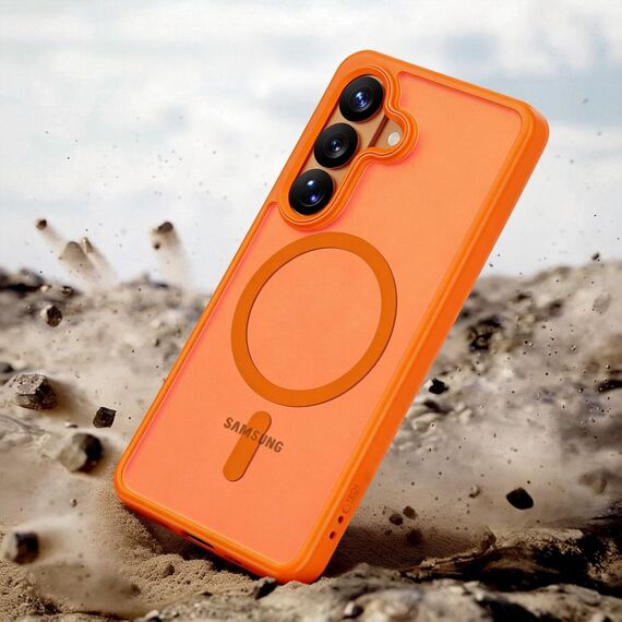 Tech-Protect Magmat MagSafe Case for Samsung Galaxy S26 - Orange Matte