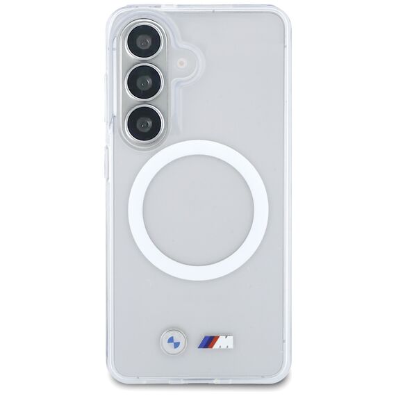 BMW IML Shockproof Metal Logo MagSafe Case for Samsung Galaxy S26 - Transparent