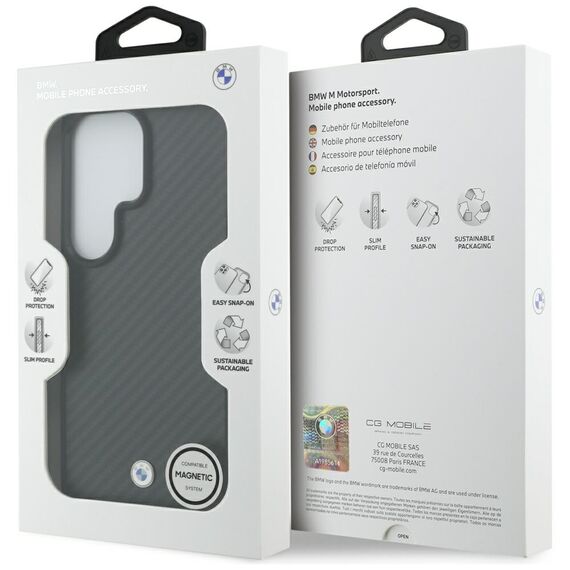 BMW Sign Magnetic Carbon Fiber MagSafe Case for Samsung Galaxy S26 Ultra - Black