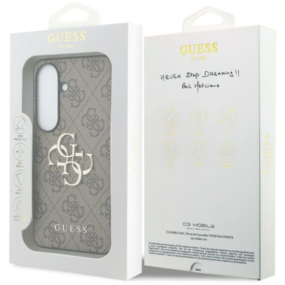 Guess 4G Big Metal Logo Case for Samsung Galaxy S26 - Brown
