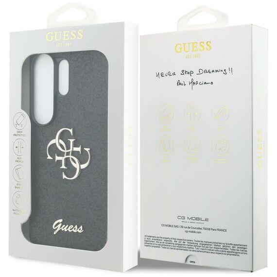 Guess Fixed Glitter Big 4G Metal Logo case for Samsung Galaxy S26 Ultra - black