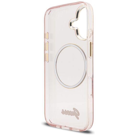 Guess IML Script Metal MagSafe Case for iPhone 17 - Pink