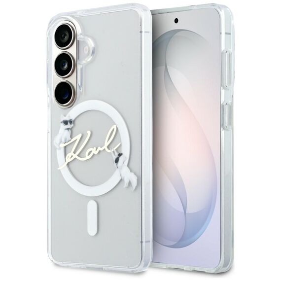 Karl Lagerfeld IML KC Script MagSafe Case for Samsung Galaxy S26 - Transparent