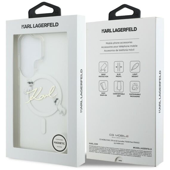 Karl Lagerfeld IML KC Script MagSafe Case for Samsung Galaxy S26 Ultra - Transparent