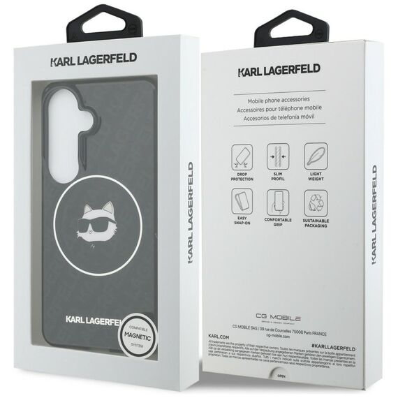 Karl Lagerfeld IML Repeated Choupette MagSafe Case for Samsung Galaxy S26 - Black