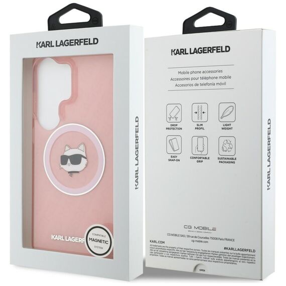 Karl Lagerfeld IML Repeated Choupette MagSafe Case for Samsung Galaxy S26 Ultra - Pink