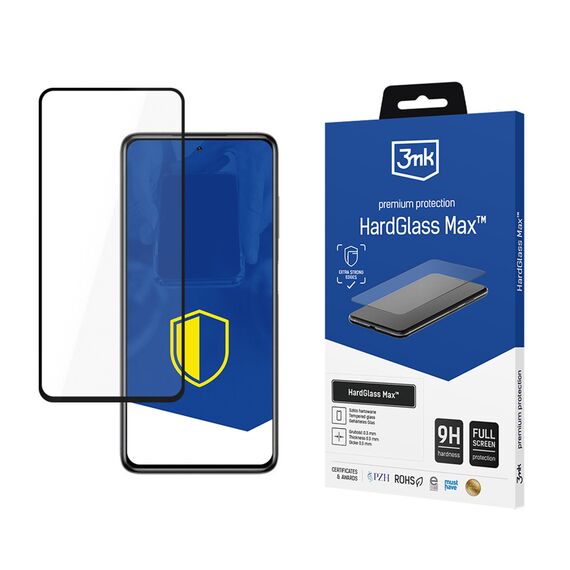 Reinforced full-screen tempered glass 3mk HardGlass Max Black for Xiaomi Poco X3