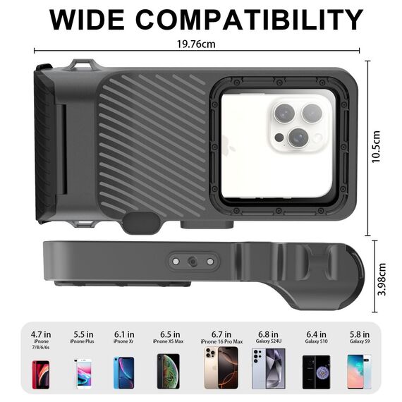 Tech-Protect IPX8 Pro Waterproof Phone Case - Gray and Black