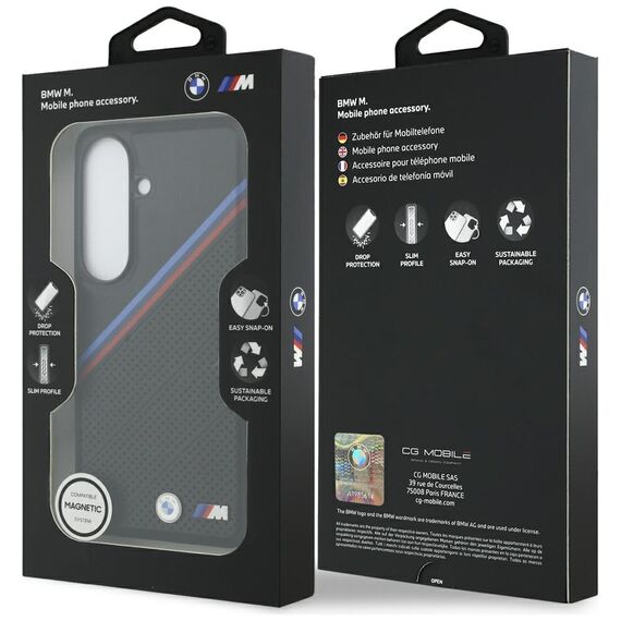 BMW Tricolor Metal Logo MagSafe Case for Samsung Galaxy S26 - Black