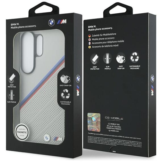 BMW Tricolor Metal Logo MagSafe Case for Samsung Galaxy S26 Ultra - Gray