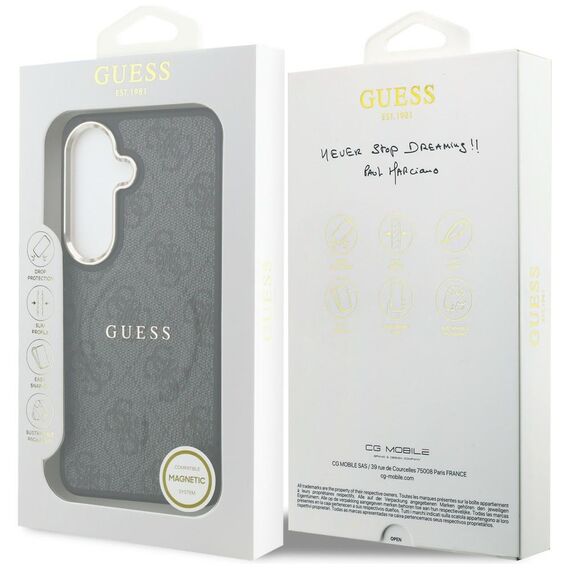 Etui Guess 4G Embossed Ring MagSafe na Samsung Galaxy S26+ - czarne