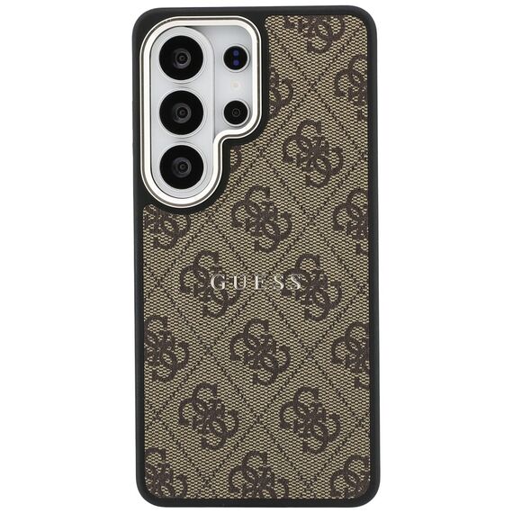 Etui Guess 4G Embossed Ring MagSafe na Samsung Galaxy S26 Ultra - brązowe