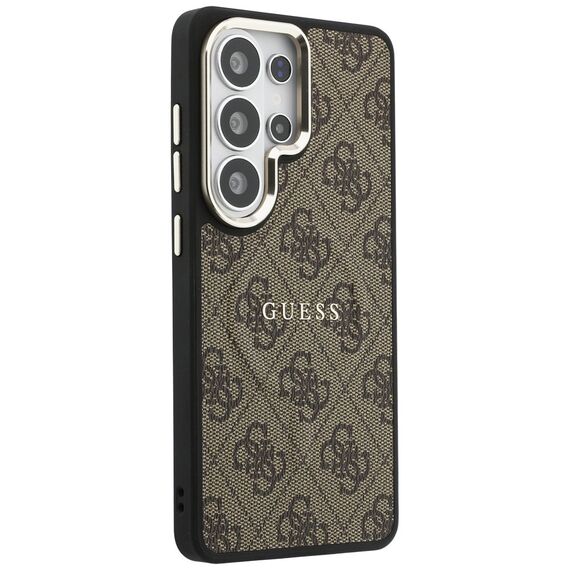 Etui Guess 4G Embossed Ring MagSafe na Samsung Galaxy S26 Ultra - brązowe