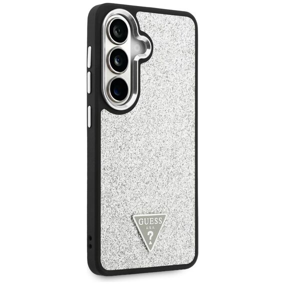 Etui Guess Fixed Glitter Triangle MagSafe na Samsung Galaxy S26 - srebrne