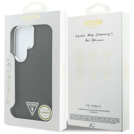 Etui Guess Fixed Glitter Triangle MagSafe na Samsung Galaxy S26 Ultra - czarne