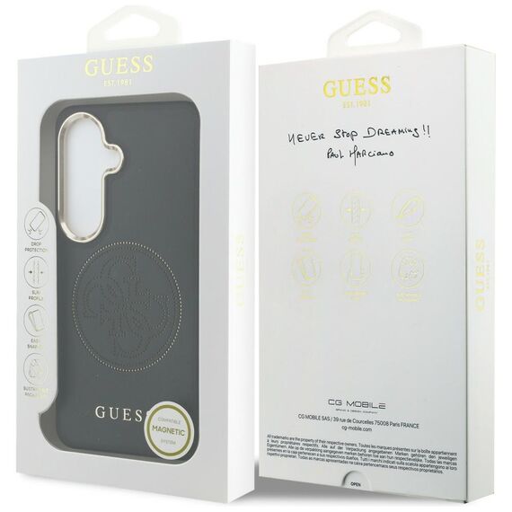 Etui Guess Perforated Logo MagSafe na Samsung Galaxy S26 - czarne