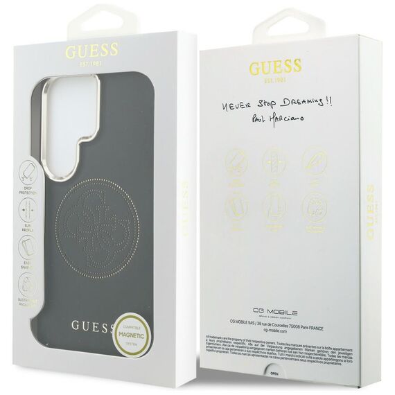 Etui Guess Perforated Logo MagSafe na Samsung Galaxy S26 Ultra - czarne