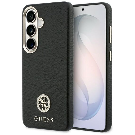 Etui Guess Rhinestone Round Logo MagSafe na Samsung Galaxy S26 - czarne