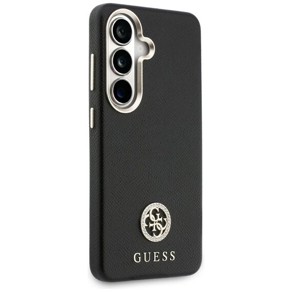 Etui Guess Rhinestone Round Logo MagSafe na Samsung Galaxy S26 - czarne