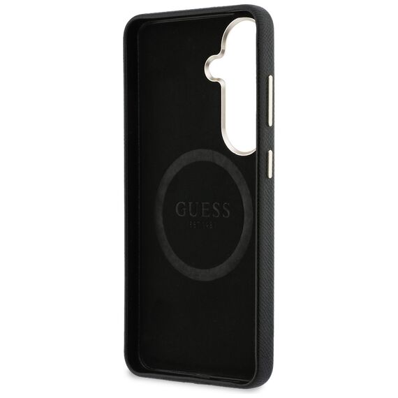 Etui Guess Rhinestone Round Logo MagSafe na Samsung Galaxy S26 - czarne