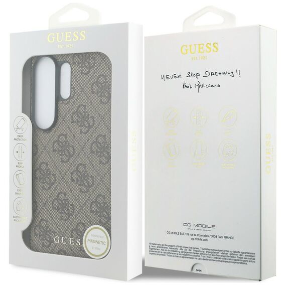 Guess 4G Classic Logo Charm MagSafe Case for Samsung Galaxy S26 Ultra - Brown