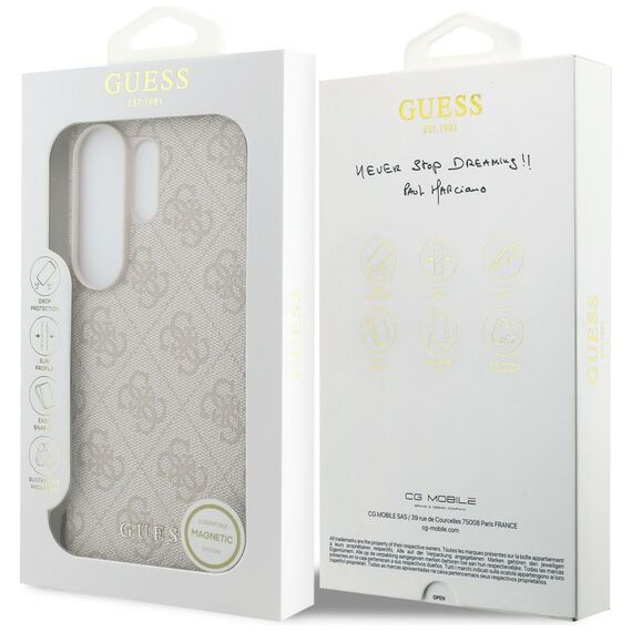 Guess 4G Classic Logo Charm MagSafe Case for Samsung Galaxy S26 Ultra - Pink